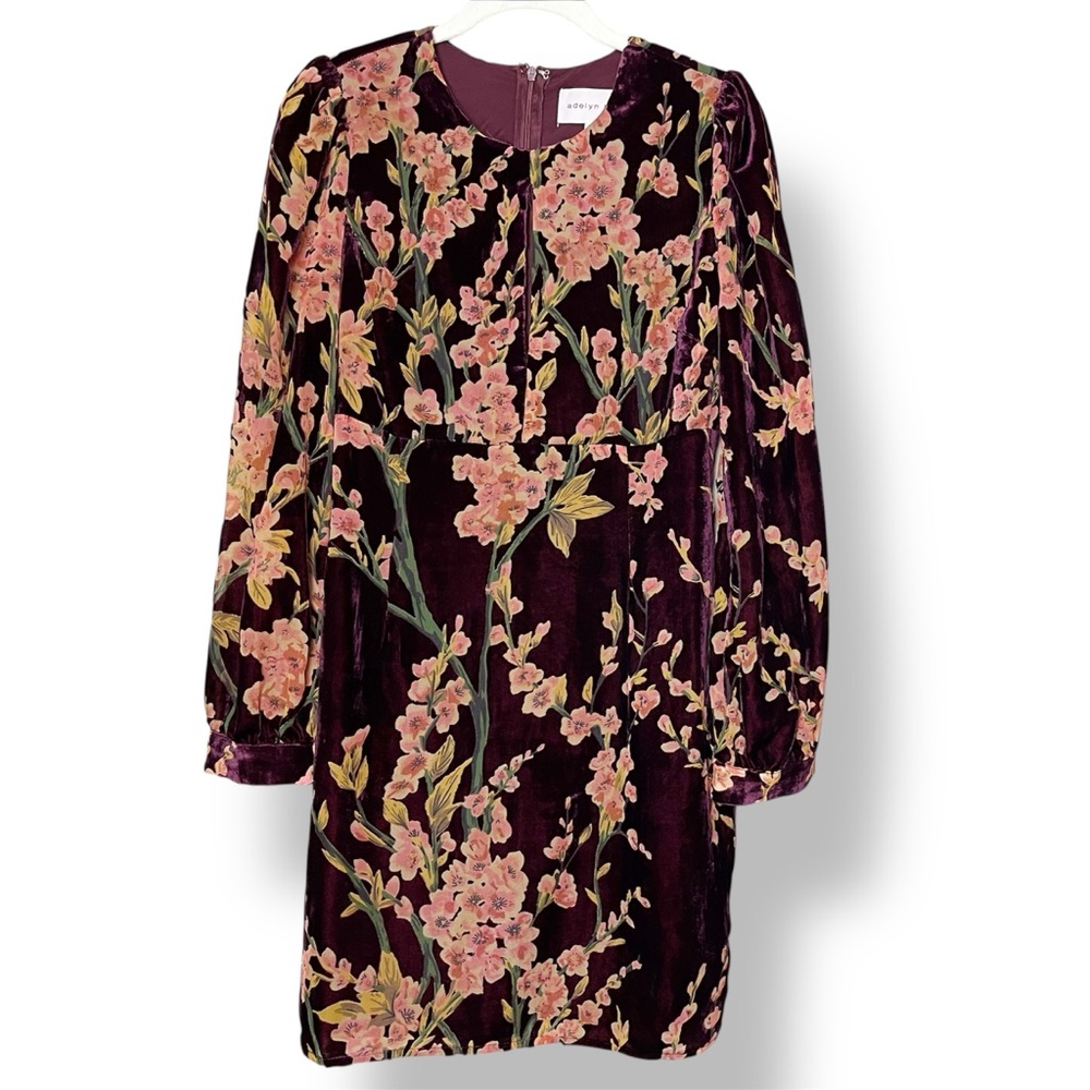 Adelyn Rae Floral Long Sleeve Dress - Pink and Purple